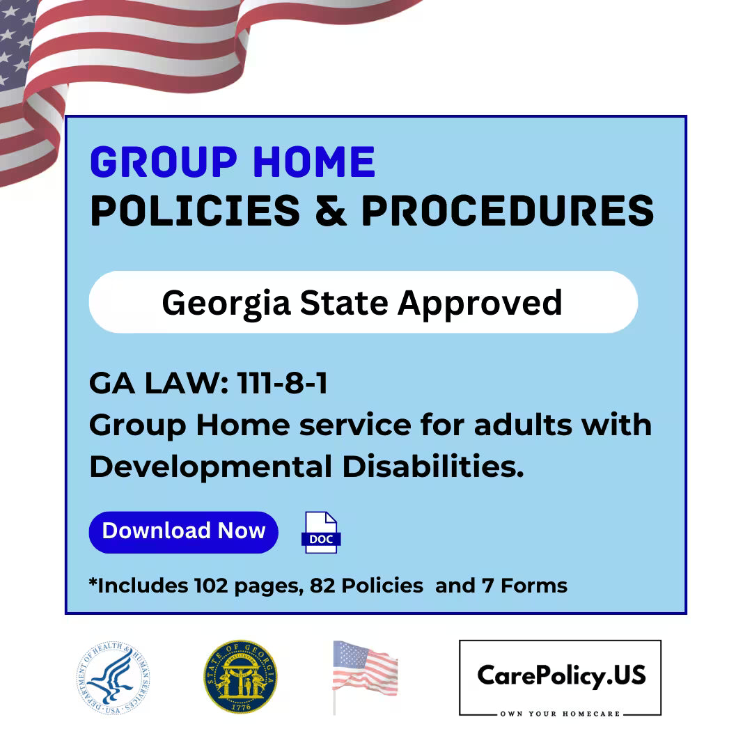 Group Home- Policies and Procedures- Georgia State Licensure