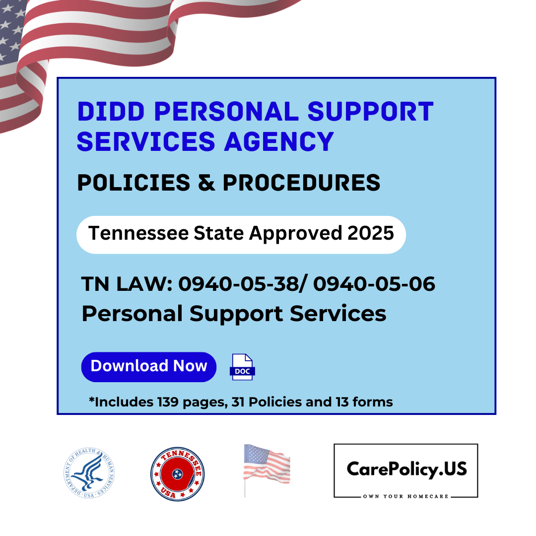 DIDD Personal Support Services Agency- Policies and Procedures- Tennessee State Licensure