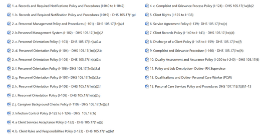 Personal Care Agency- Policies and Procedures- Wisconsin State Licensure - CarePolicy.US