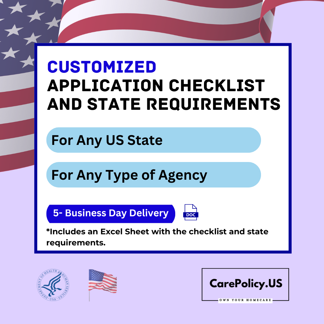 Custom Licensing Application Checklist- Any Agency Type- Any State Licensure