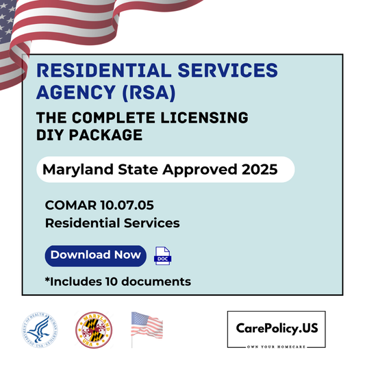 Residential Services Agency (RSA) - Maryland State Complete Licensure Package