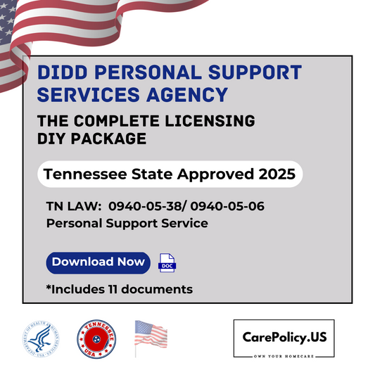 DIDD Personal Support Services Agency- Tennessee State Complete Licensure Package