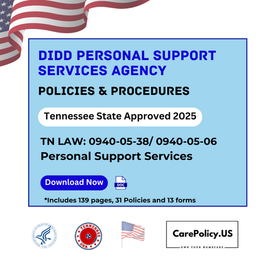 DIDD Personal Support Services Agency- Policies and Procedures- Tennessee State Licensure