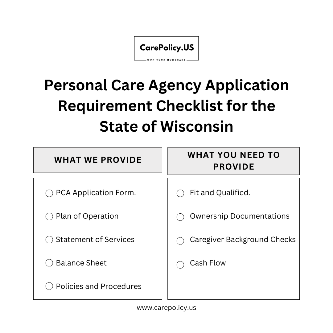 Personal Care Agency (PCA)- Wisconsin State Complete Licensure Package - CarePolicy.US