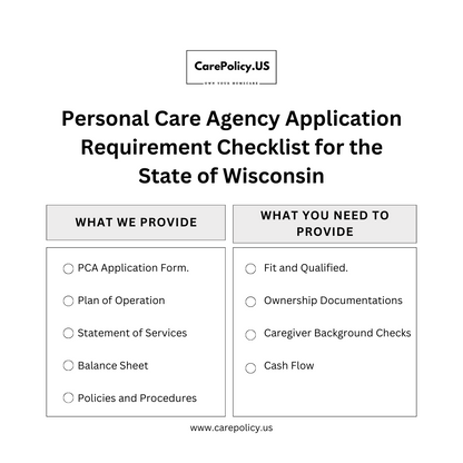 Personal Care Agency (PCA)- Wisconsin State Complete Licensure Package - CarePolicy.US